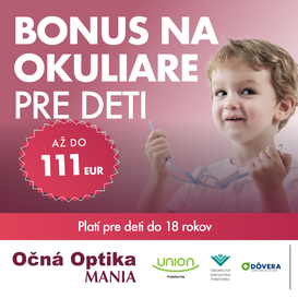 BONUS až do 111 EUR na okuliare pre deti