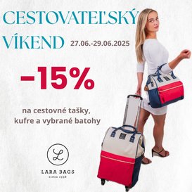 15 % zľava na cestovné tašky