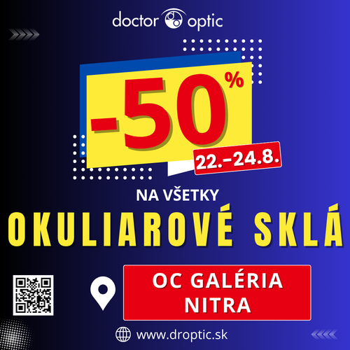 50 % na okuliarové sklá!